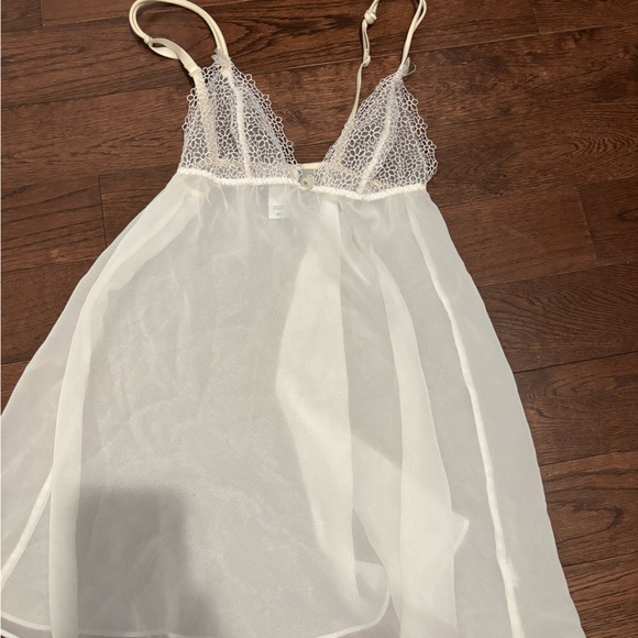 Vintage La SENZA Sheer White Lace Chemise - Picture 7 of 10